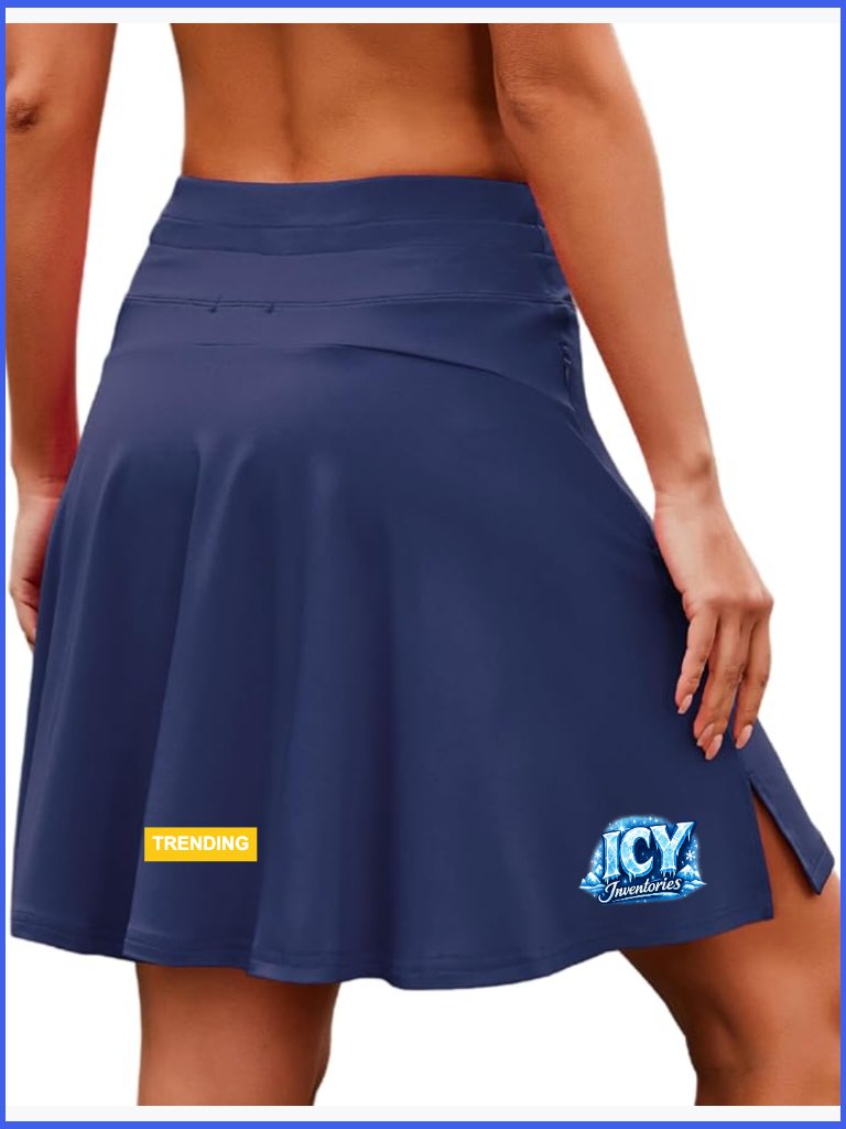 20" Knee Length Golf Skort With Pockets High Waisted Athletic Skirt